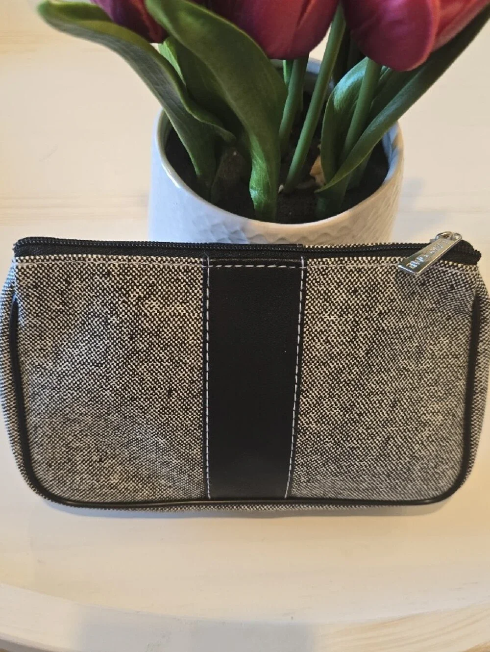 Lancome Gray and Black Cosmetic Pouch